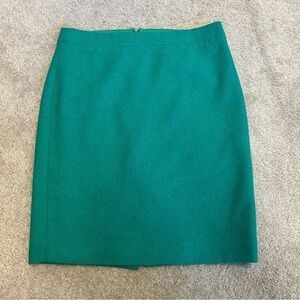 J. Crew The Pencil Skirt Emerald green wool Sz 4